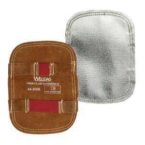 Bouclier de main aluminisé sur support cuir WELDAS