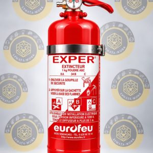 Accueil 2 Extincteur de voiture rouge 1 kg à poudre ABC de la marque Exper par Eurofeu, avec manomètre.