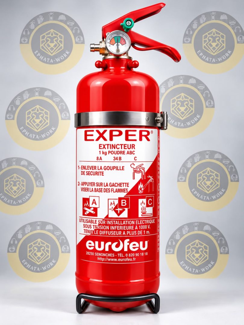 Extincteur voiture 1kg ABC - Sécurité auto - Protégez votre voiture en 30 secondes 1 Extincteur de voiture rouge 1 kg à poudre ABC de la marque Exper par Eurofeu, avec manomètre.